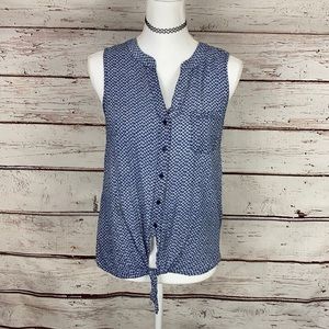 Ava Christine Blue Sleeveless Top M
